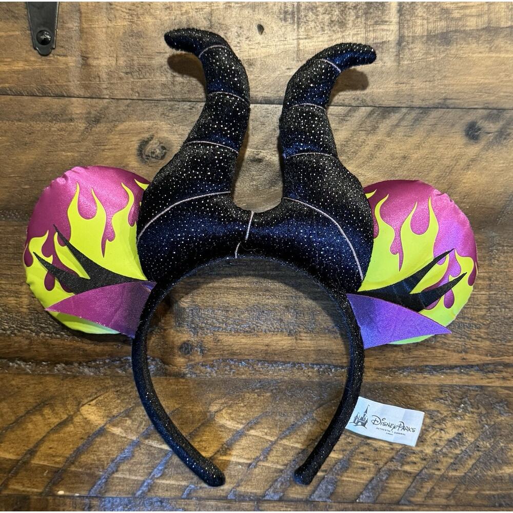 Disney Parks Maleficent Villian Mickey Ears Headband Sleeping Beauty RETIRED